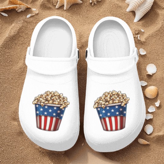 4th Of July. popcorn Nurse Clogs