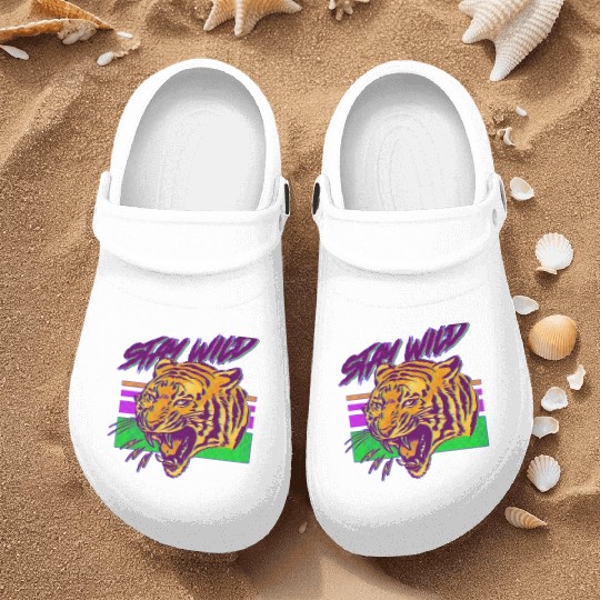 Stay wild, 80's tiger Nurse Clogs