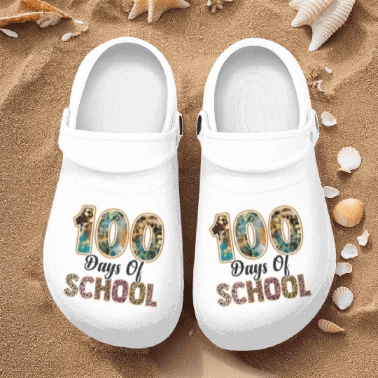 happy 100 days of school Nurse Clogs