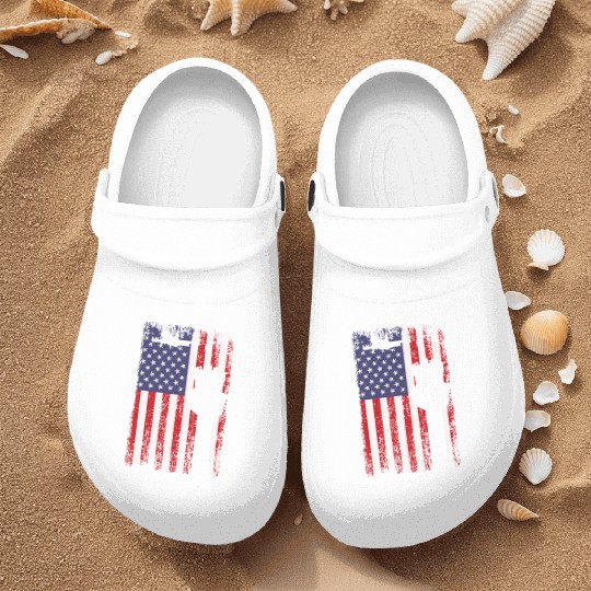 American Flag US, air traffic controller Nurse Clogs