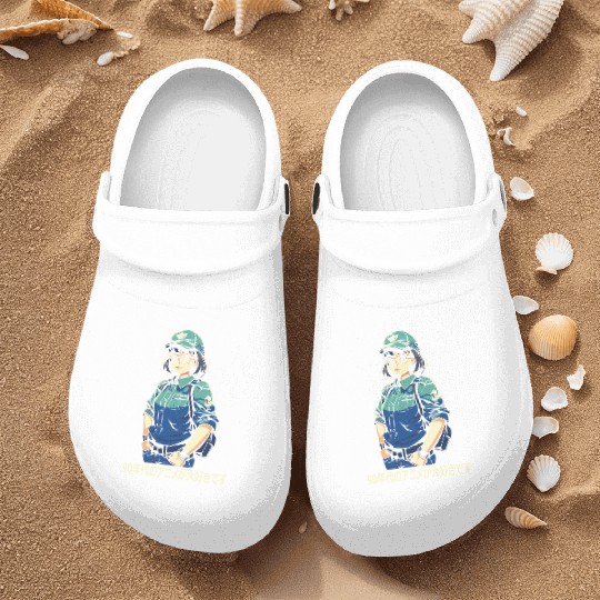 I Love 90s Anime: Japanese Kanji Art Nurse Clogs