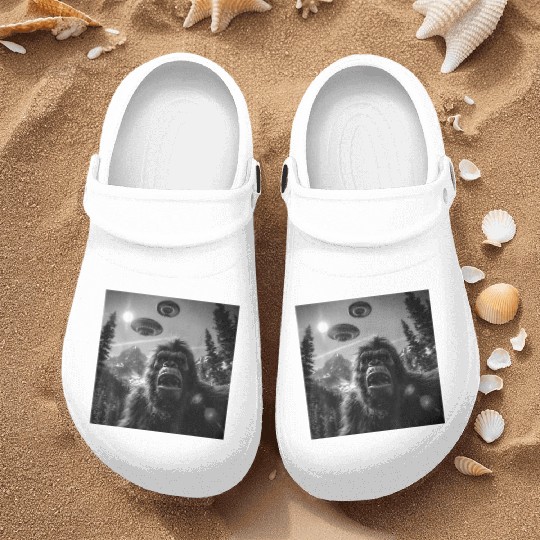 Graphic Bigfoot Sasquatch Selfie Nurse Clogs