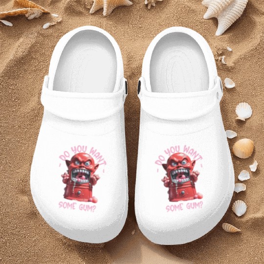 Funny Dark Humor Slobbering Bubblegum Machine Nurse Clogs
