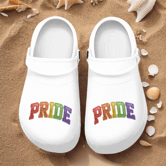 Pride Embroidered Sequisn Effect Nurse Clogs
