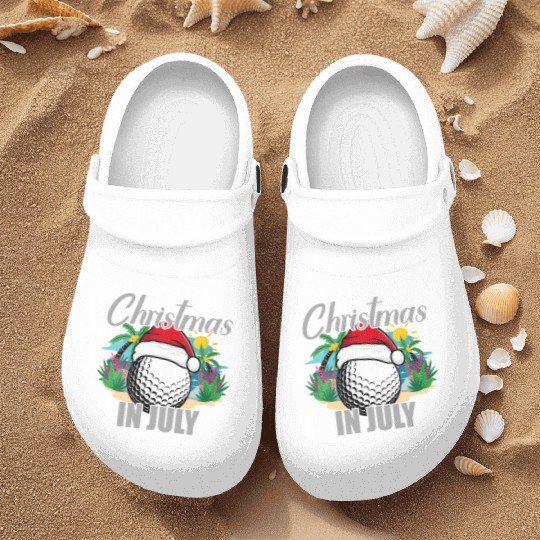 Christmas in July Golf Santa Hat Funny Summer Nurse Clogs