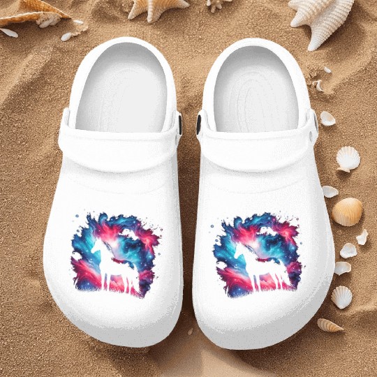 Cool Galaxy Graphic Space Art Nurse Clogs