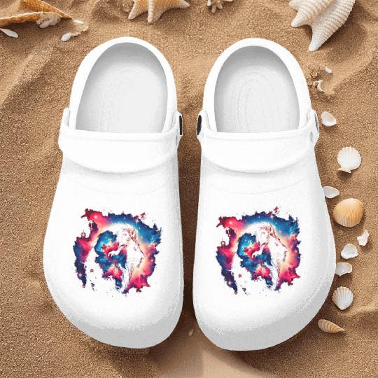 Cool Galaxy Graphic Space Art Nurse Clogs