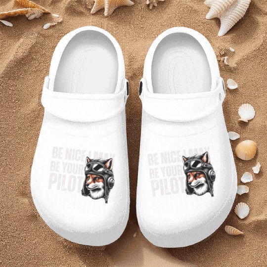 Be Nice Aviation Graphic, funny pilote black Nurse Clogs