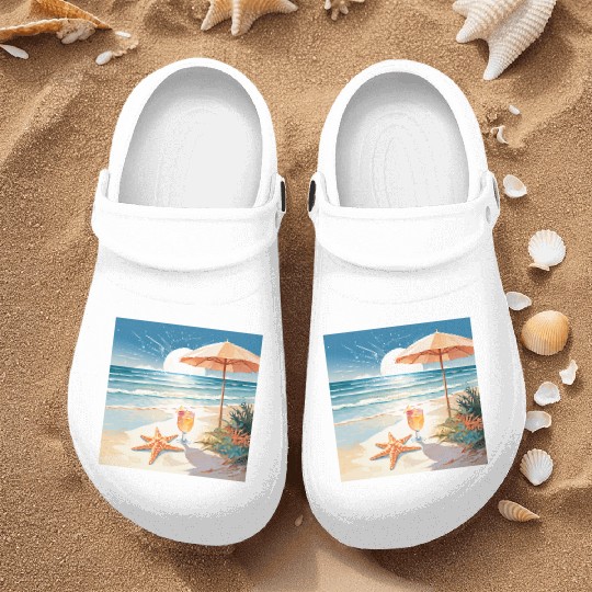 Tropical Cocktail Party Nurse Clogs