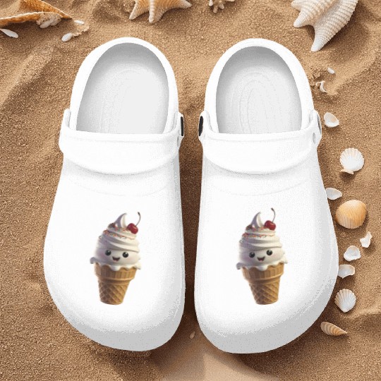 Happy Ice Cream Realistic Nurse Clogs