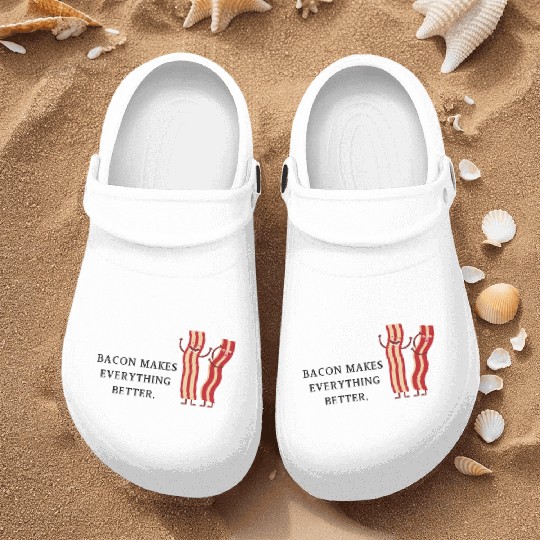 Bacon Bliss: Humor Meets Breakfast Art Nurse Clogs