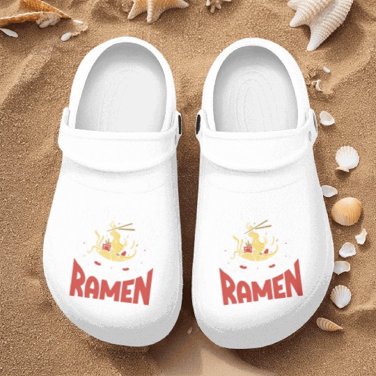 Powered By Ramen Anime Japanese Soup Cup Noodle Nurse Clogs