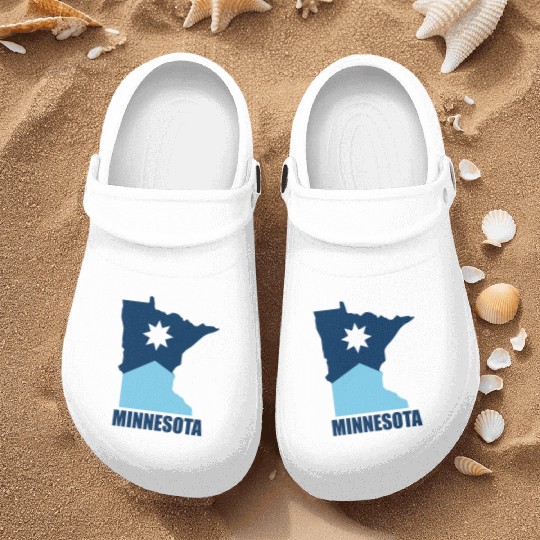 The new Flag of Minnesota State and map Nurse Clogs