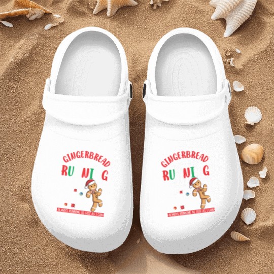 Christmas Gingerbread Running Team Funny Xmas Cook Nurse Clogs
