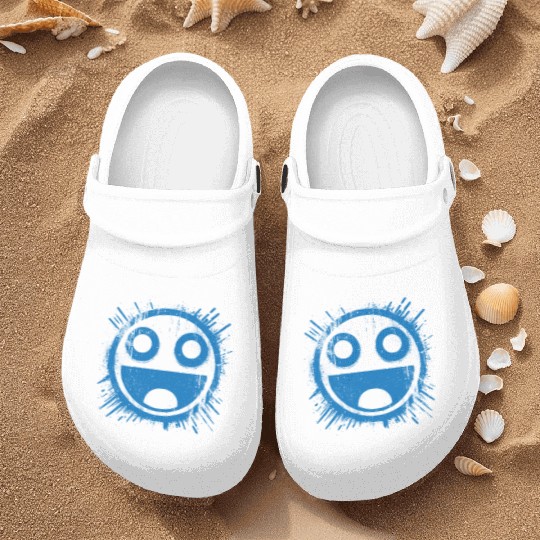 Blue Joyful Face Nurse Clogs