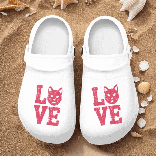 Love funny cat face Nurse Clogs