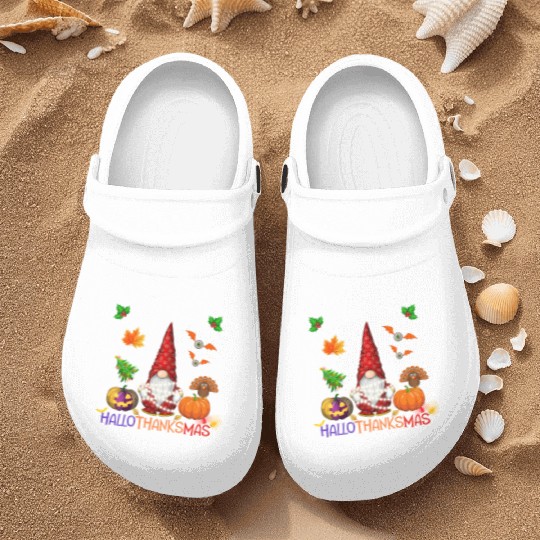 Happy HalloThanksMas Gnome Nurse Clogs