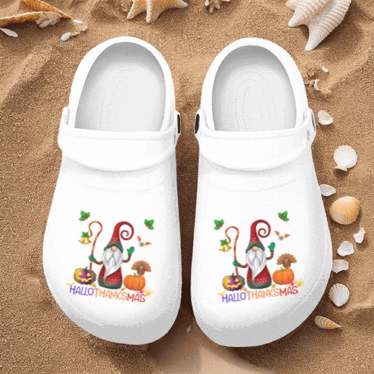 Happy HalloThanksMas Gnome Nurse Clogs