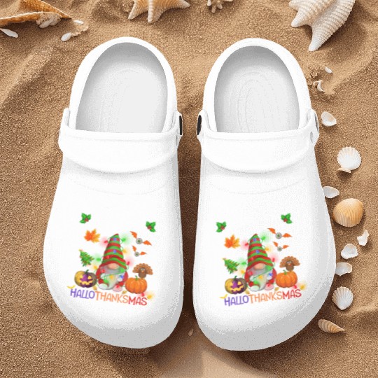Happy HalloThanksMas Gnome Nurse Clogs