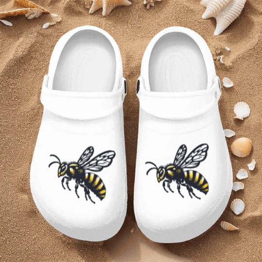 Two Color Wasp Insect Art 2 Nurse Clogs
