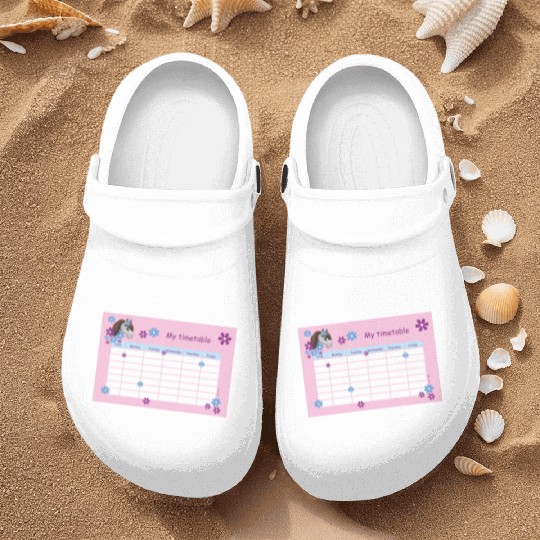 Timetable for Kids - Pony Flowers pink Nurse Clogs