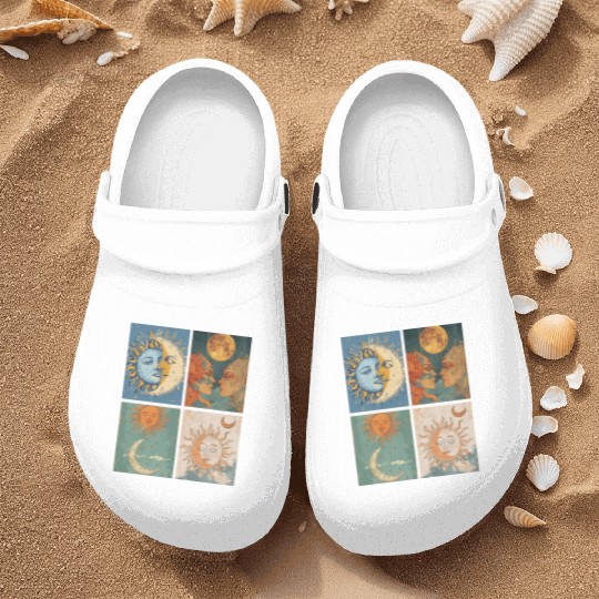 Moon and Sun Tarot Card Designed Look Nurse Clogs