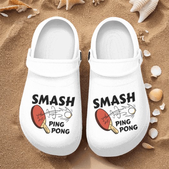 Ping Pong Paddle and Ball Smash Nurse Clogs