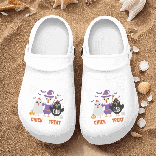 Chick Or Treat Halloween Fun With Witch Chicken Nurse Clogs