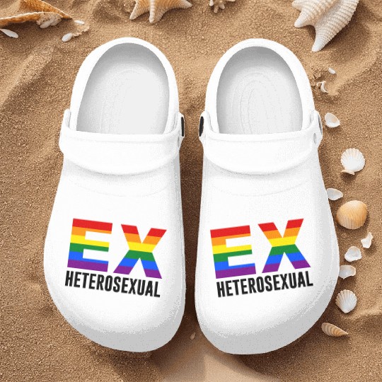 Ex Heterosexual Rainbow Flag LGBT Pride Month Nurse Clogs