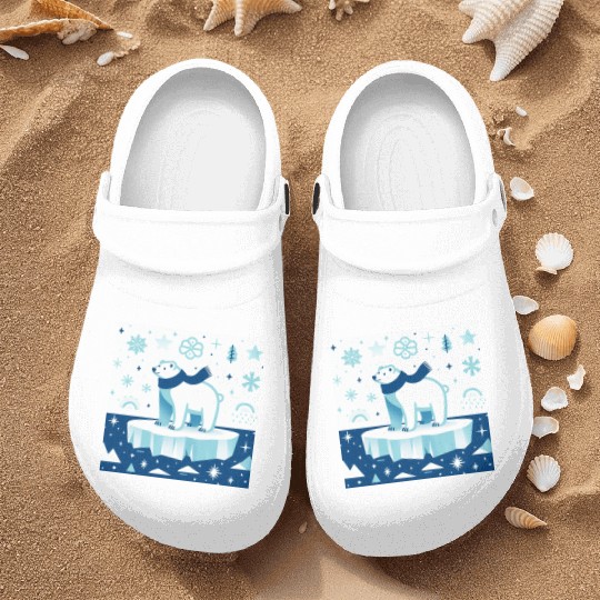 Polar Bear in Winter Wonderland Nurse Clogs