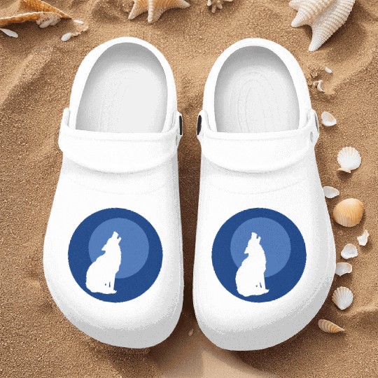 Wolf Moon Nature Vector Nurse Clogs