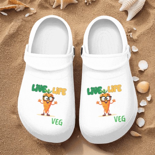 Funny plant based design_ carrot with funny Vegan Nurse Clogs
