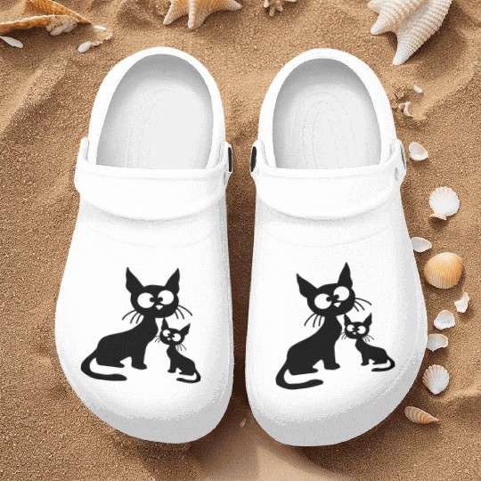 Crazy cat mom dad kitten child kitten family team Nurse Clogs