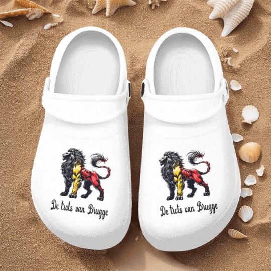Bruges lion flag design Nurse Clogs