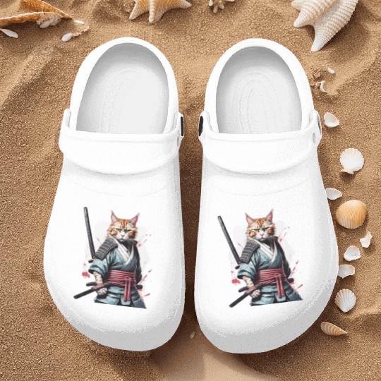 Fearless Samurai Cat Nurse Clogs