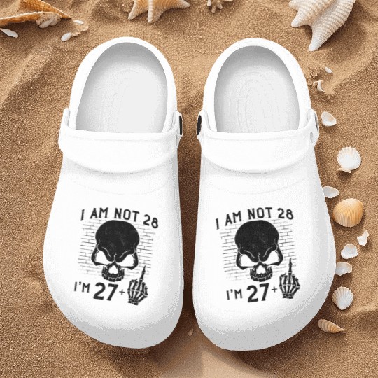 I Am 27 Plus Middle Finger - 28th Birthday Nurse Clogs