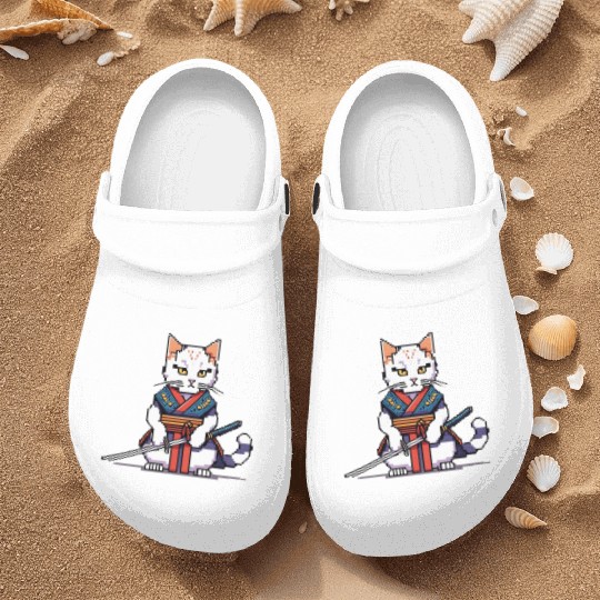 Pixel Samurai Cat Warrior Nurse Clogs