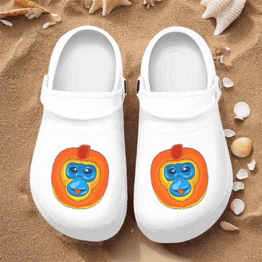 Cute Golden Snub Nosed Monkey Face Nurse Clogs