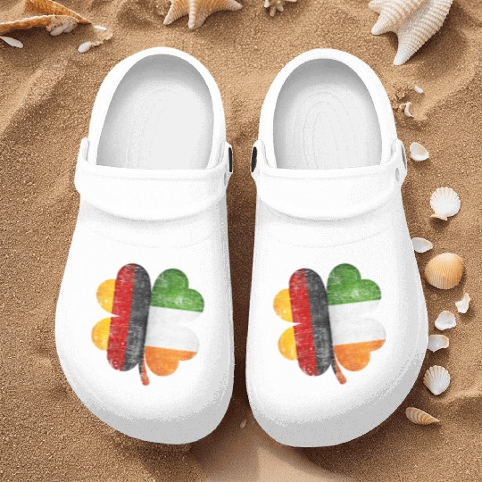 German Irish Shamrock Germany Ireland Flag Nurse Clogs