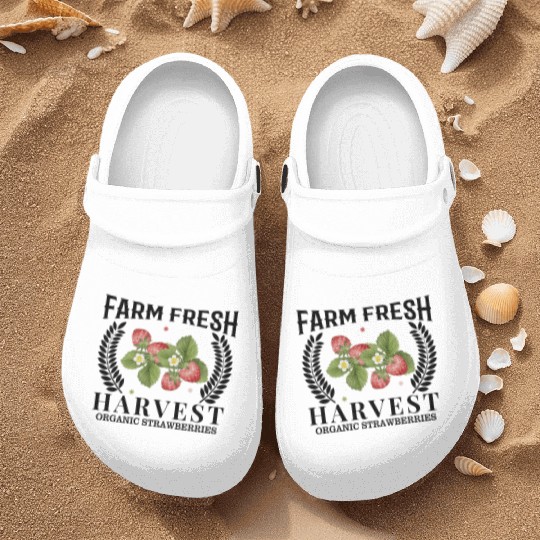 Farm Fresh Harvest, Strawberries Harvest Design Nurse Clogs