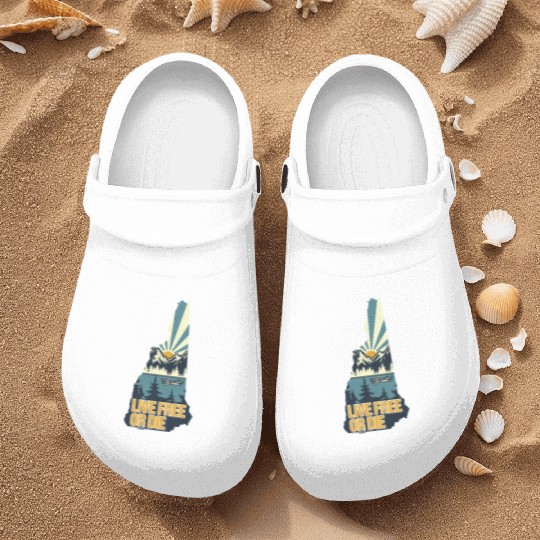 Live Free or Die Retro New Hampshire Nature Nurse Clogs