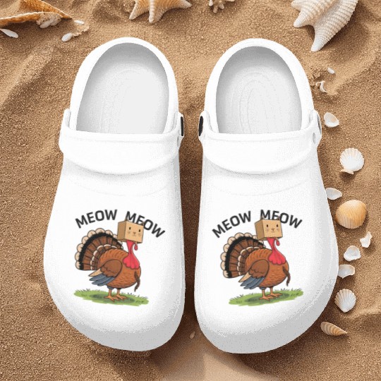 Turkey Funny Fake Cat Meow Thanksgiving Nurse Clogs