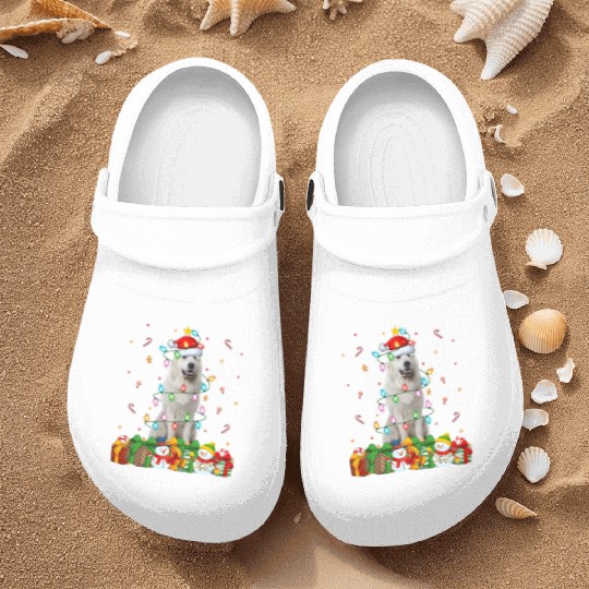 Great Pyrenees Dog Christmas Lights Nurse Clogs