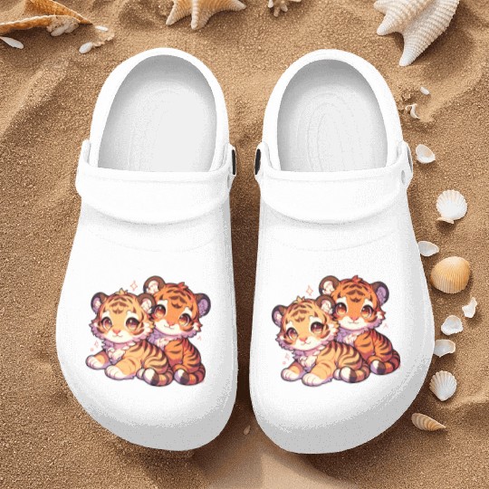 Adorable Baby Tiger Cubs Artwork - Cute and Nurse Clogs