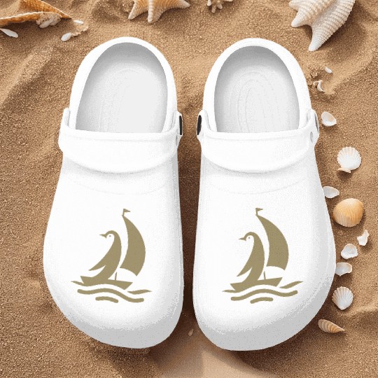 Penguin sailboat sailing silhouette minimalist Nurse Clogs