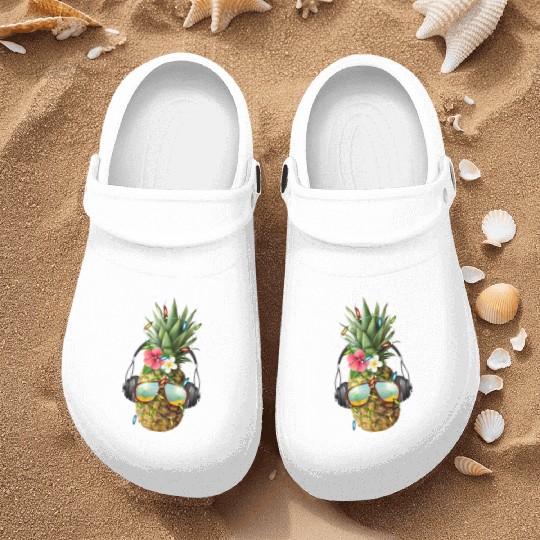 Pineapple Christmas Lights Nurse Clogs