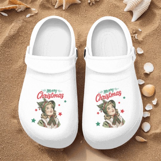 Santa Christmas, Christmas Retro Nurse Clogs