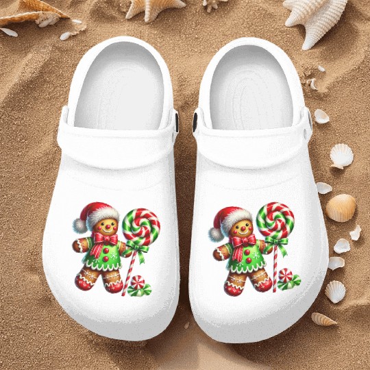 Gingerbread Christmas, Merry Christmas, Candy Nurse Clogs