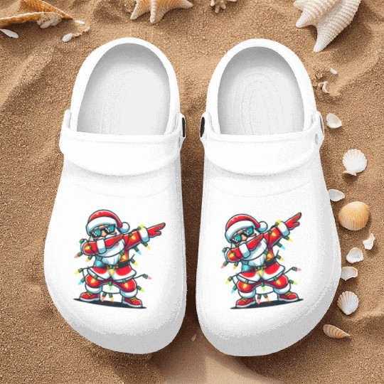 Dabbing Santa Christmas Nurse Clogs