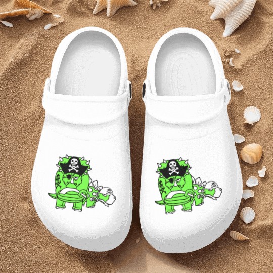 Triceratops Stegosaurus 2 Dinosaur Pirates Dinos Nurse Clogs